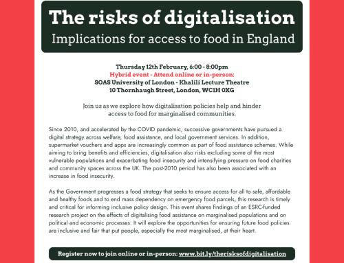 The risks of digitalisation: Implications for access to food in England